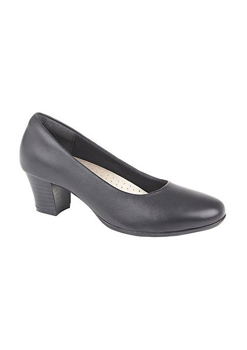 Leather Heel Court Shoes
