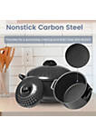 High-Quality Carbon Steel 2 QT & 4 QT Pasta Stock Pot - Black