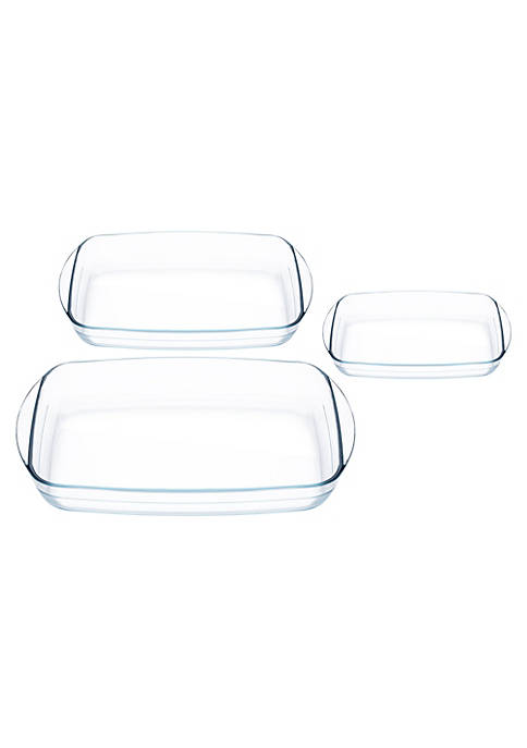 Lexi Home 3pc Oven Safe Glass Bakeware Set
