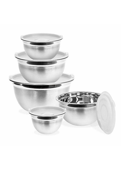 Lexi Home Stainless Steel Mixing Bowls with White