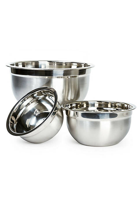3 Large Nested Stainless Steel German Mixing Bowls