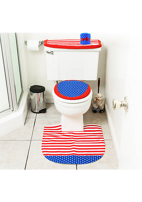 Lexi Home Patriotic Toilet Seat Cover &amp; Rug