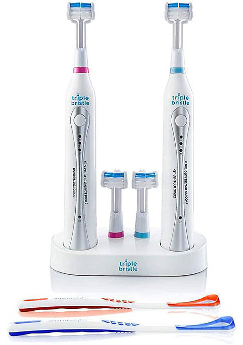 Lexi Home Triple Bristle Electric Toothbrushes with Dual