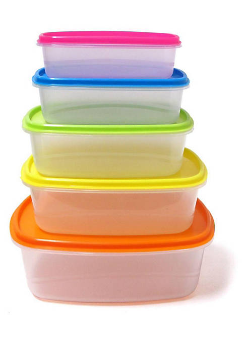 Lexi Home 10pc Rectangular Plastic Food Storage Set
