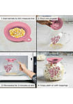 Glass Microwave Popcorn Maker- 3 Quart Family Popcorn Maker in Pink
