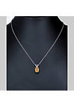 1.20 cttw Citrine Pendant Necklace .925 Sterling Silver With Rhodium 8x6 MM Oval