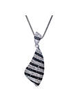 1.05 cttw Black and White Diamond Pendant .925 Sterling Silver with Rhodium