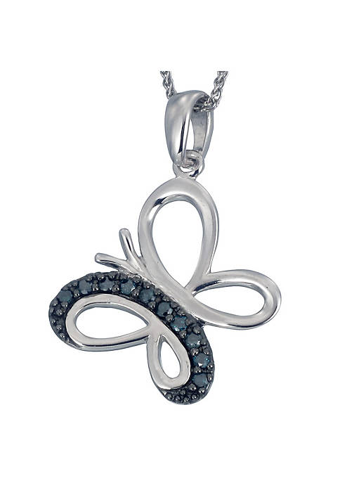 Vir Jewels 1/5 cttw Blue Diamond Pendant Necklace