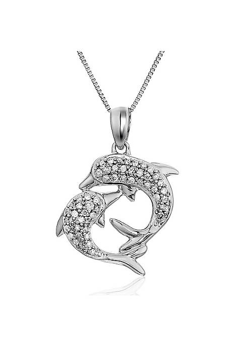Vir Jewels 1/6 cttw Diamond Dolphin Pendant Necklace
