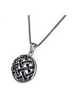 1/2 cttw Black Diamond Circle Pendant Necklace .925 Sterling Silver With Chain