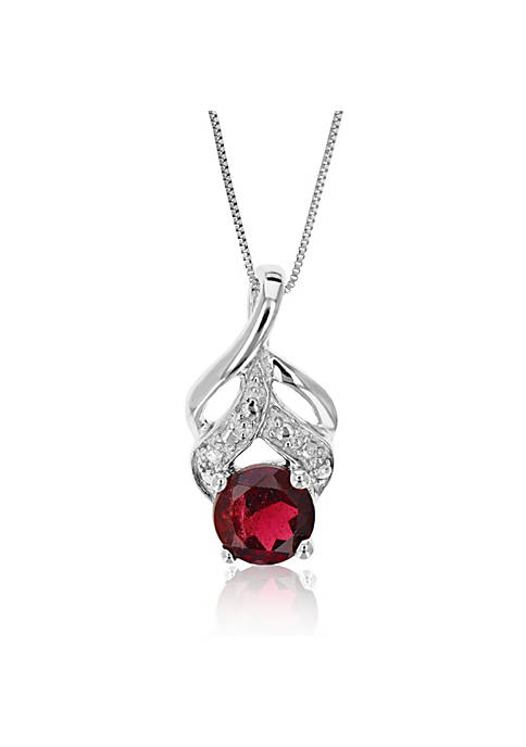 Vir Jewels 1/2 cttw Garnet Pendant Necklace .925