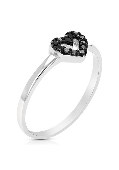 Vir Jewels 1/10 cttw Black Diamond Heart Ring