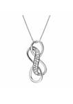 1/10 cttw Diamond Double Infinity Pendant Necklace 10K White Gold with Chain