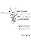 1/10 cttw Diamond Double Infinity Pendant Necklace 10K White Gold with Chain