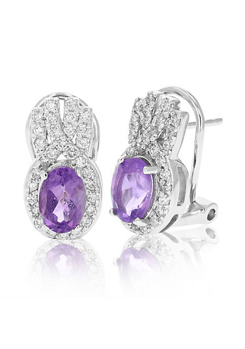 Vir Jewels 0.80 cttw Purple Amethyst Dangle Earrings