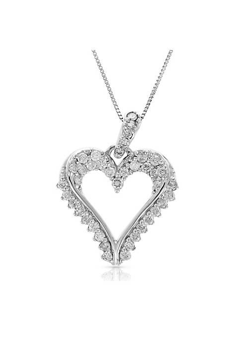 Vir Jewels 0.80 cttw Diamond Heart Pendant Necklace
