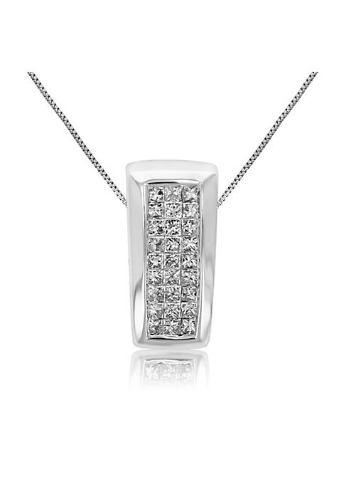 Vir Jewels 1/3 cttw Princess Diamond Pendant Necklace