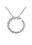 1/10 cttw Diamond Circle Journey Pendant Necklace 14K White Gold with Chain