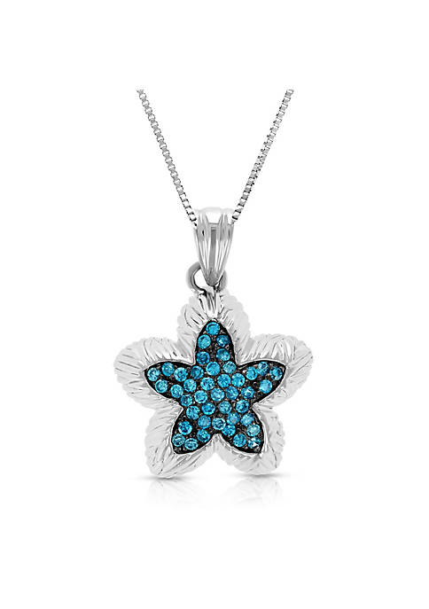Vir Jewels 1 cttw Blue Diamond Starfish Pendant
