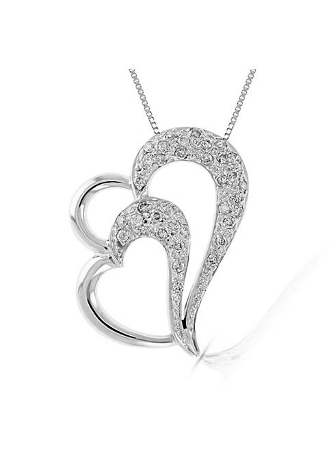 Vir Jewels 1/3 cttw Diamond Double Heart Pendant