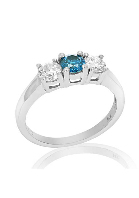 Vir Jewels 1 cttw 3 Stone Blue and