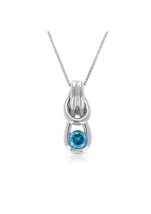 Vir Jewels 1/2 cttw Blue Diamond Solitaire Knot