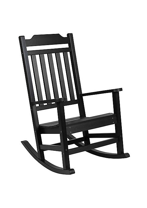 Flash Furniture Winston All-Weather Rocking Chair in Black