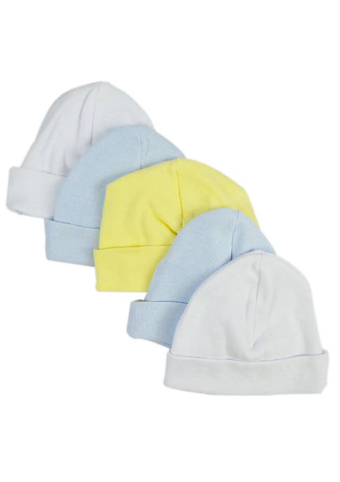 Bambini Blue &amp; White Baby Caps (Pack of