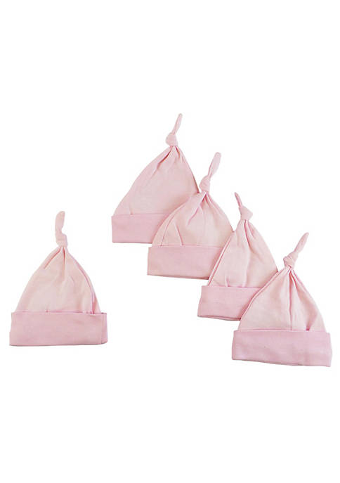 Bambini Pink Knotted Baby Cap (Pack of 5)