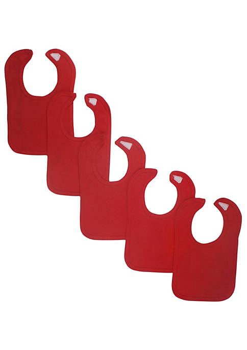 Bambini Red Baby Bibs (Pack of 5)