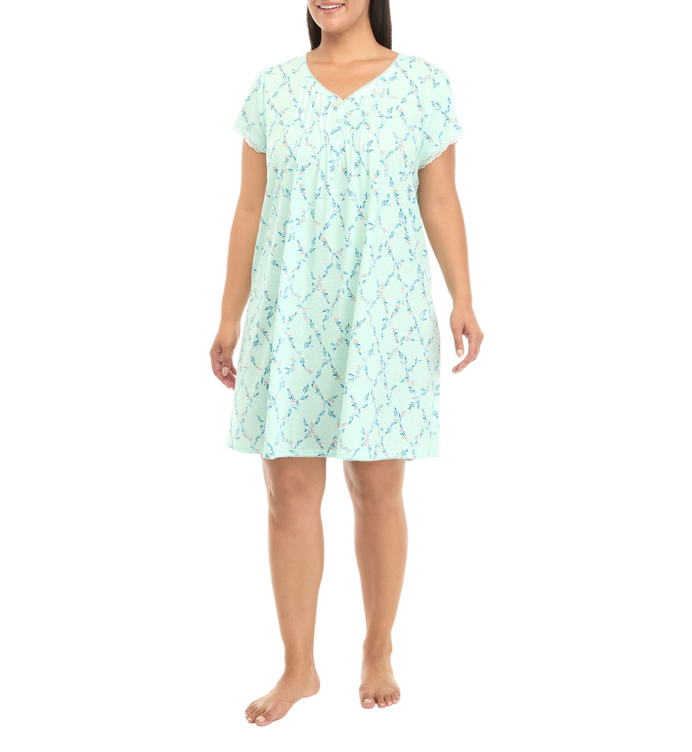 Plus Size Silky Knit Short Gown 