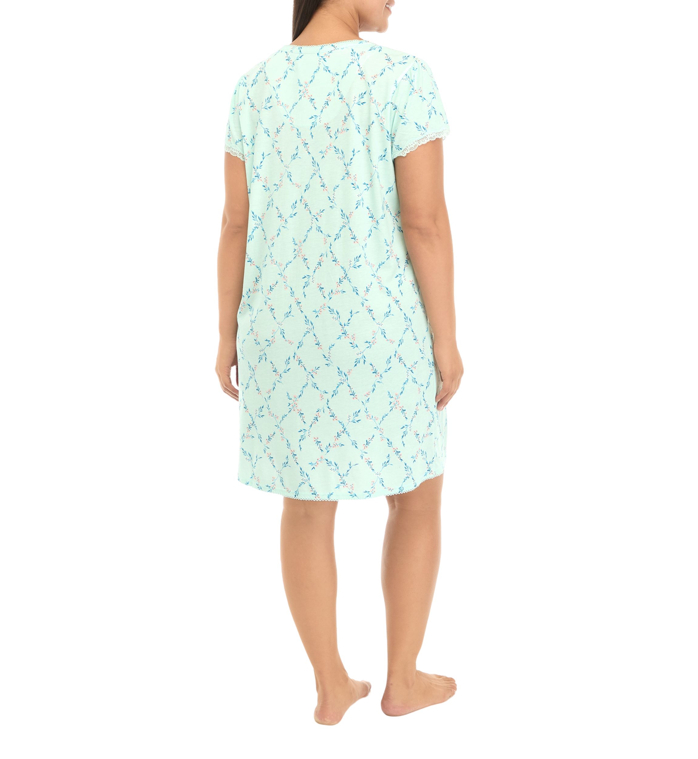 Plus Size Silky Knit Short Gown 