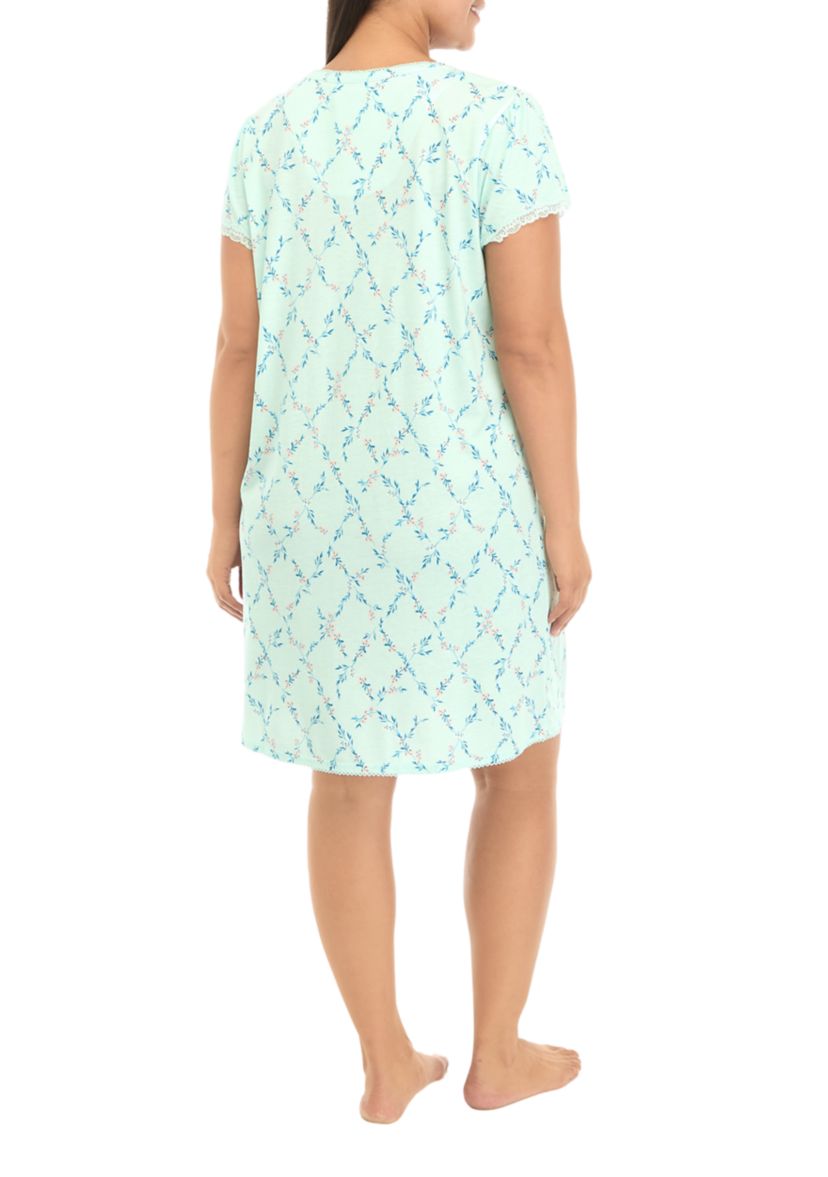 Plus Size Silky Knit Short Gown 