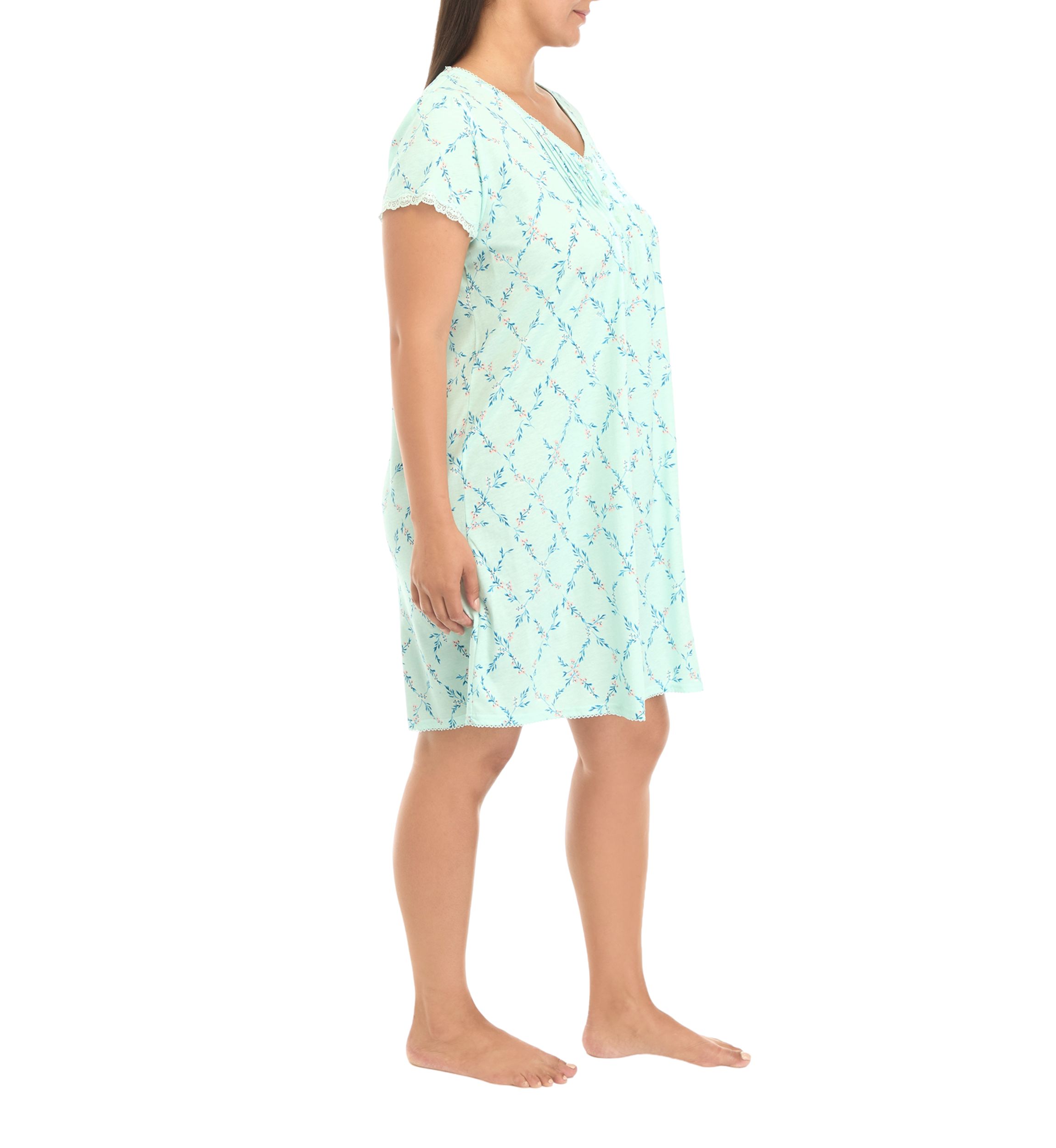 Plus Size Silky Knit Short Gown 