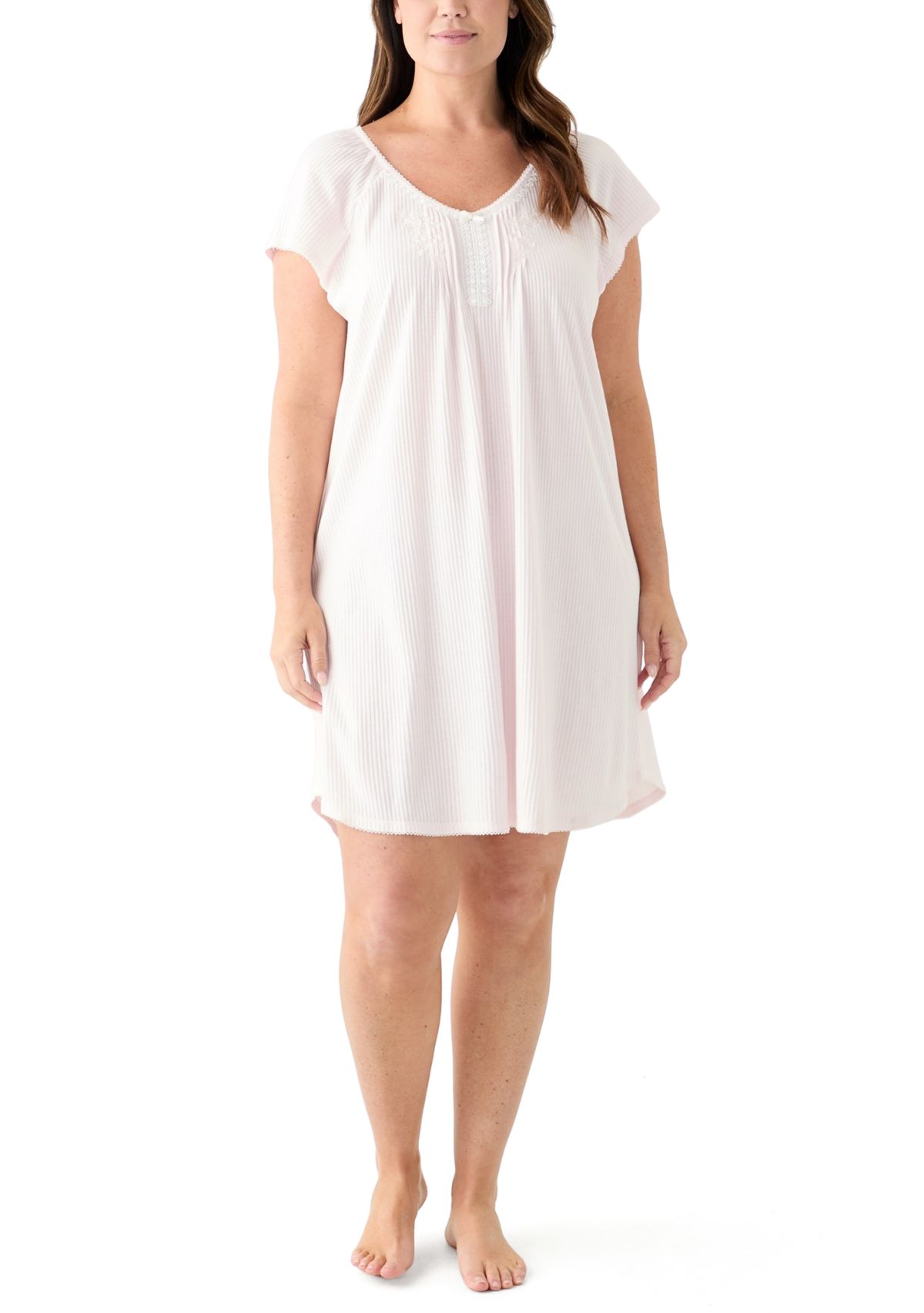 Plus Size Short Flutter Sleeve Gown