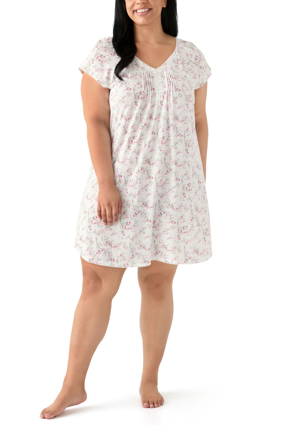 Plus Size Flutter Sleeve Nightgown