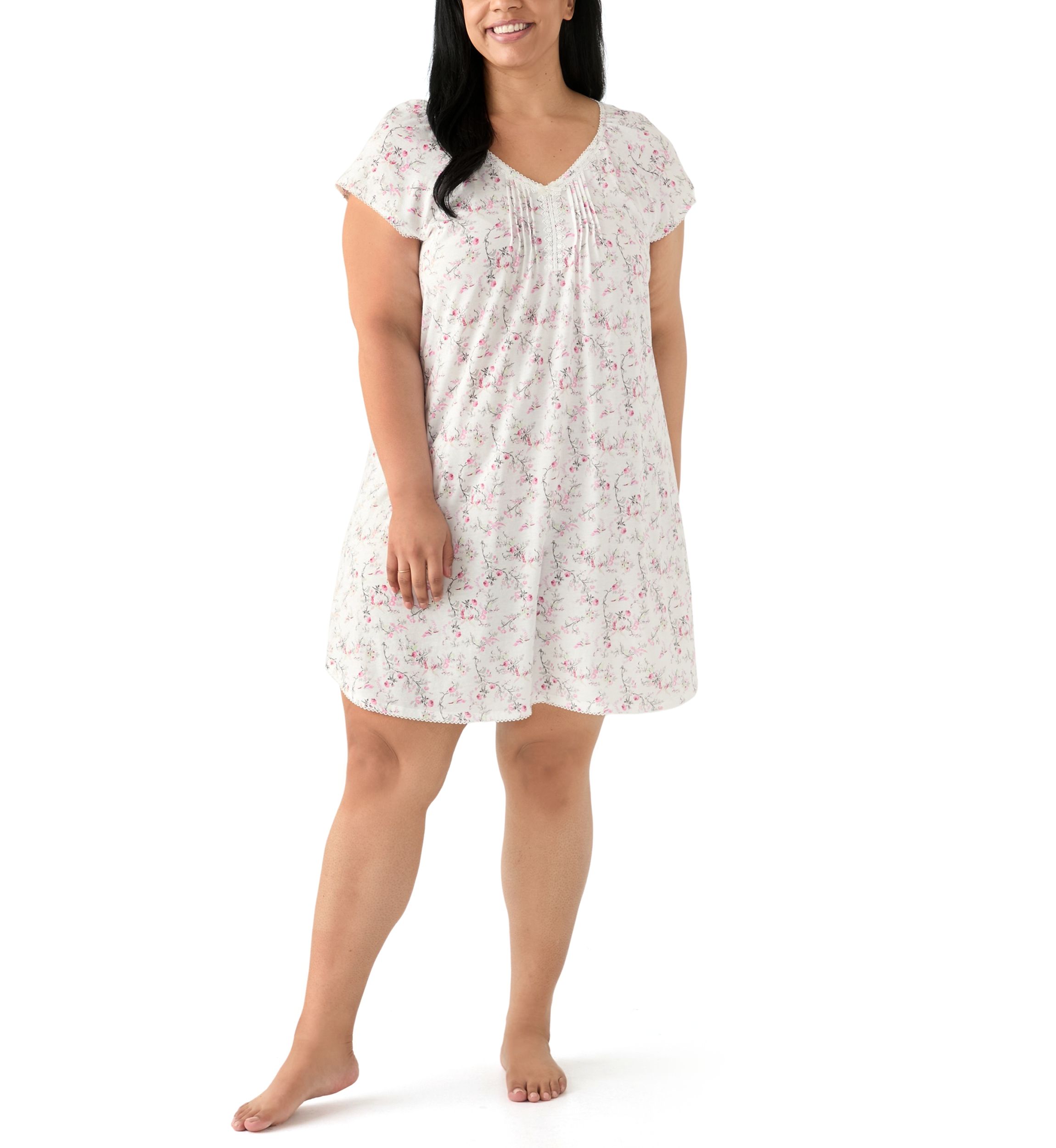 Plus Size Flutter Sleeve Nightgown