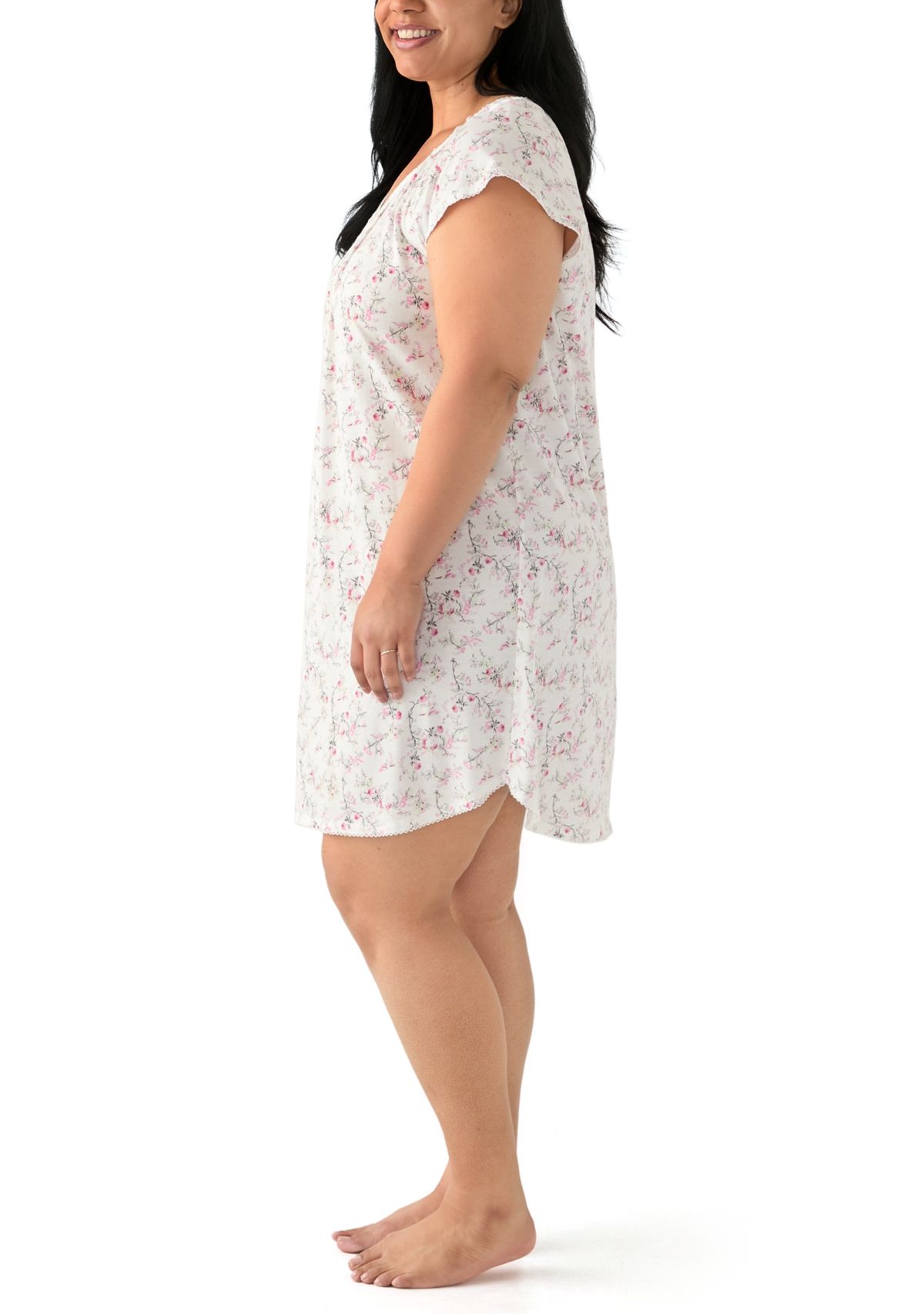 Plus Size Flutter Sleeve Nightgown