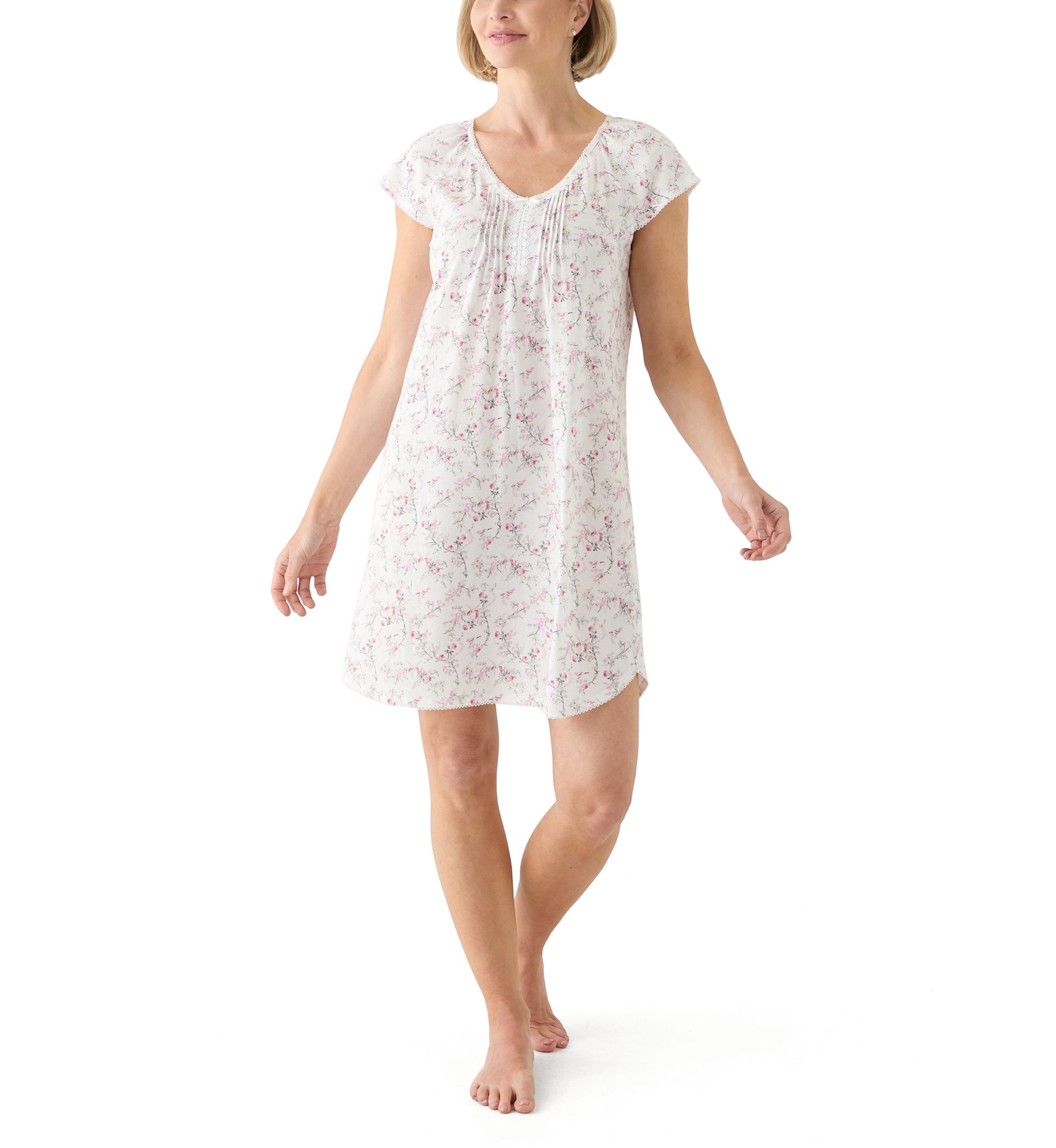 Printed Short Cap Sleeve Nightgown