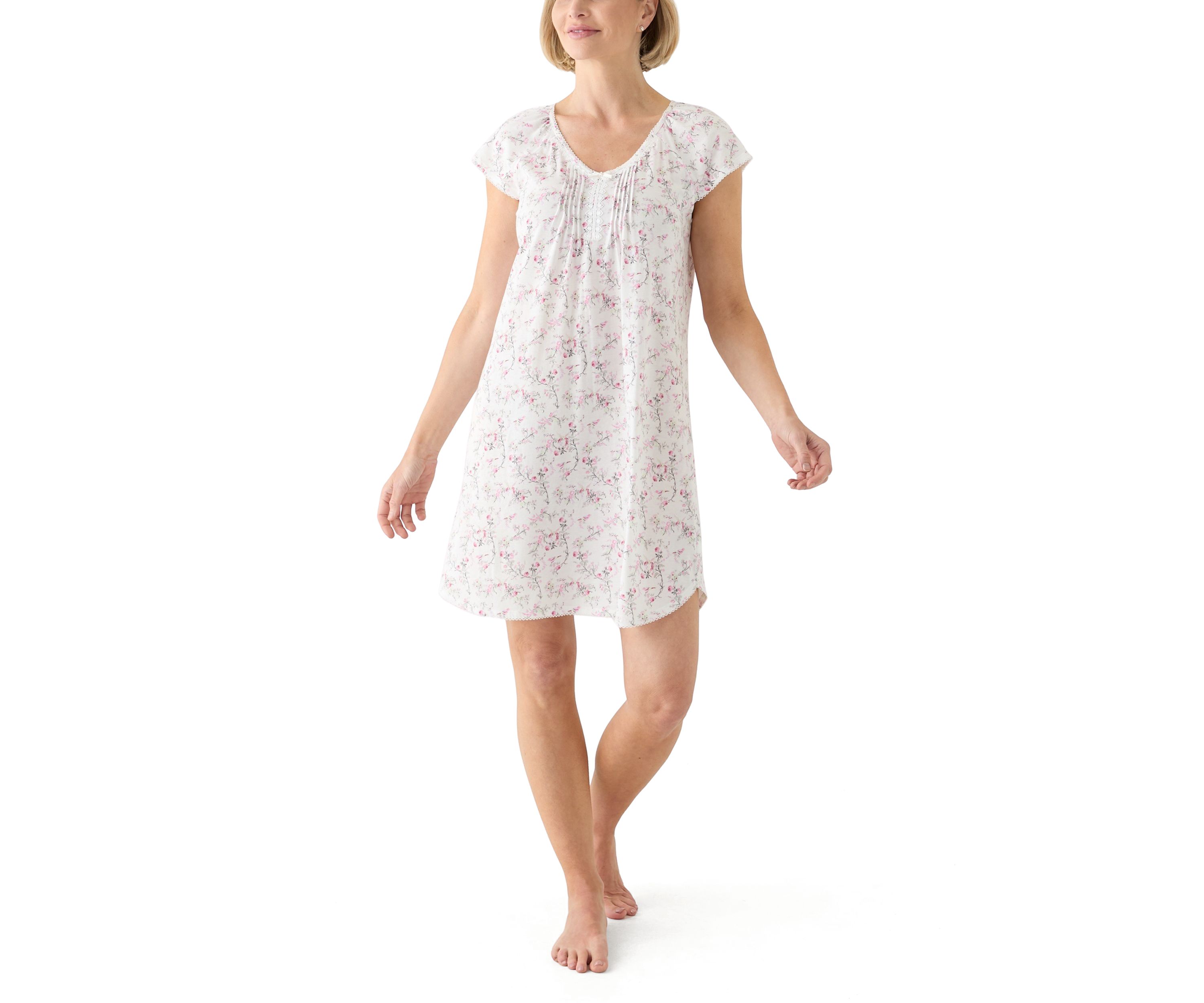 Printed Short Cap Sleeve Nightgown