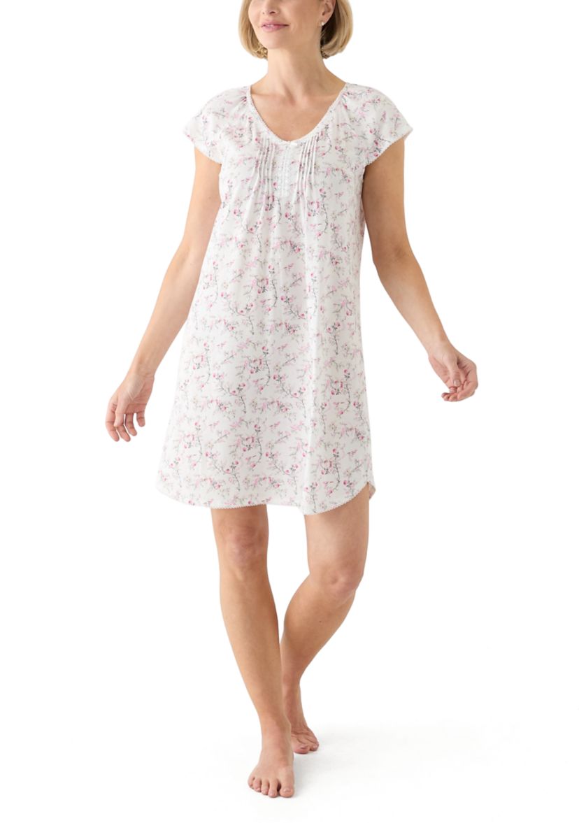 Printed Short Cap Sleeve Nightgown