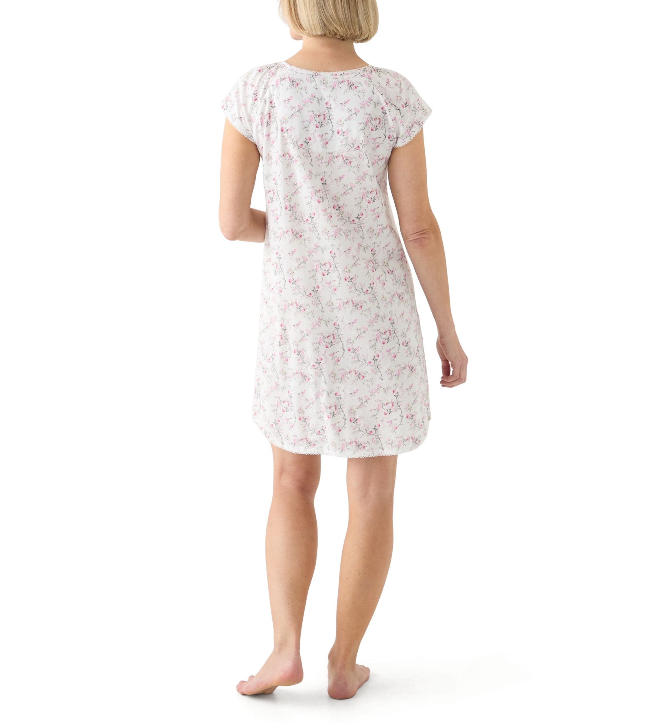 Printed Short Cap Sleeve Nightgown