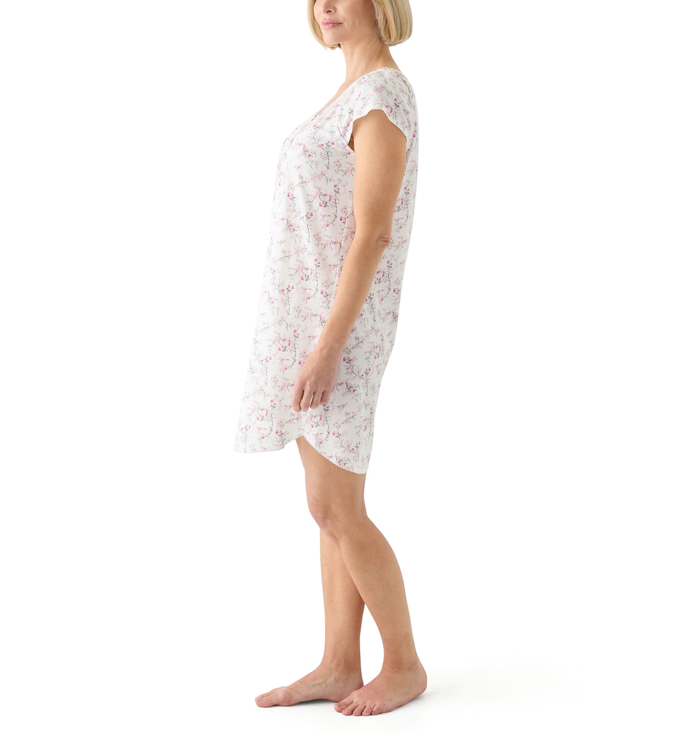 Printed Short Cap Sleeve Nightgown