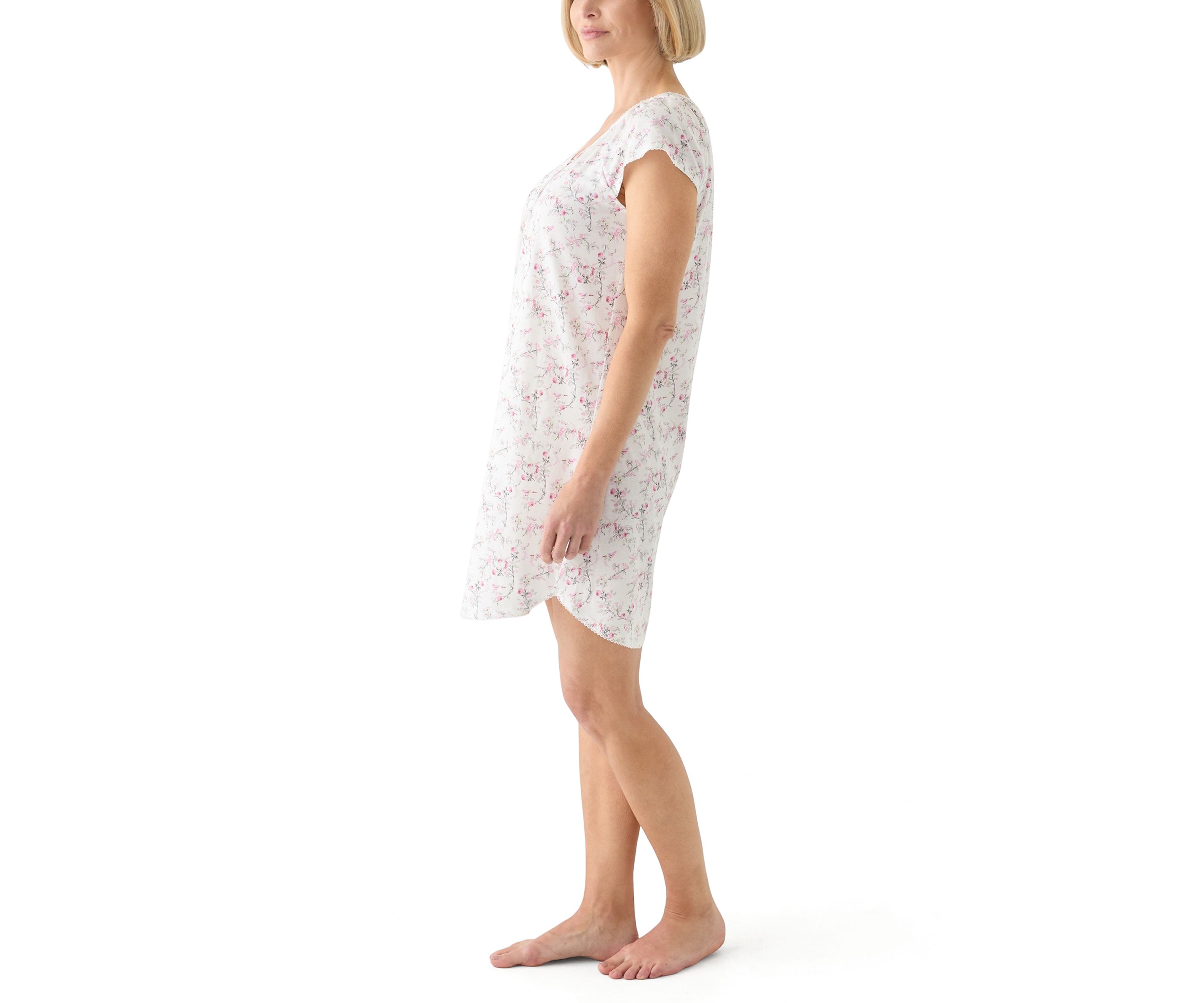 Printed Short Cap Sleeve Nightgown