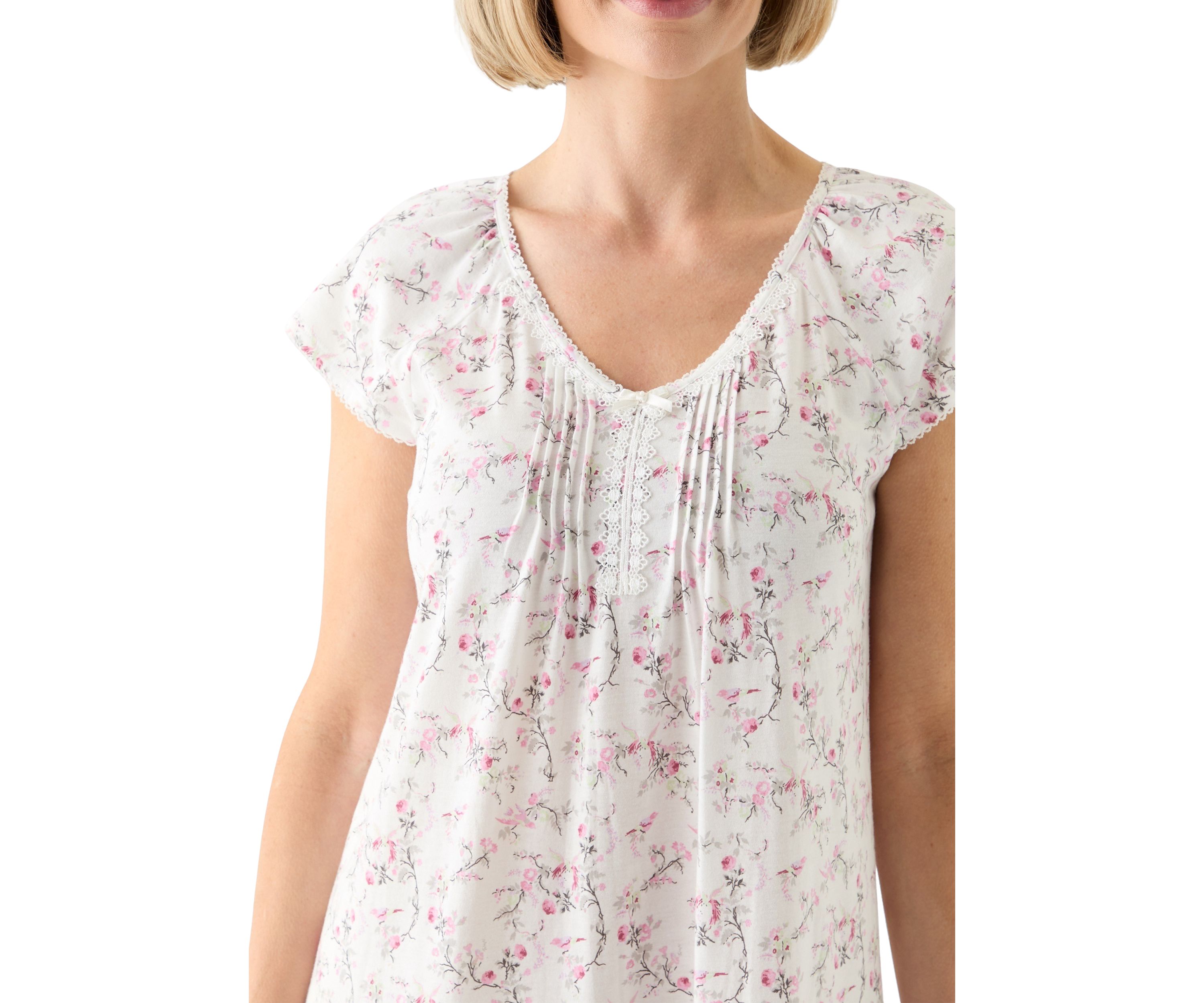 Printed Short Cap Sleeve Nightgown