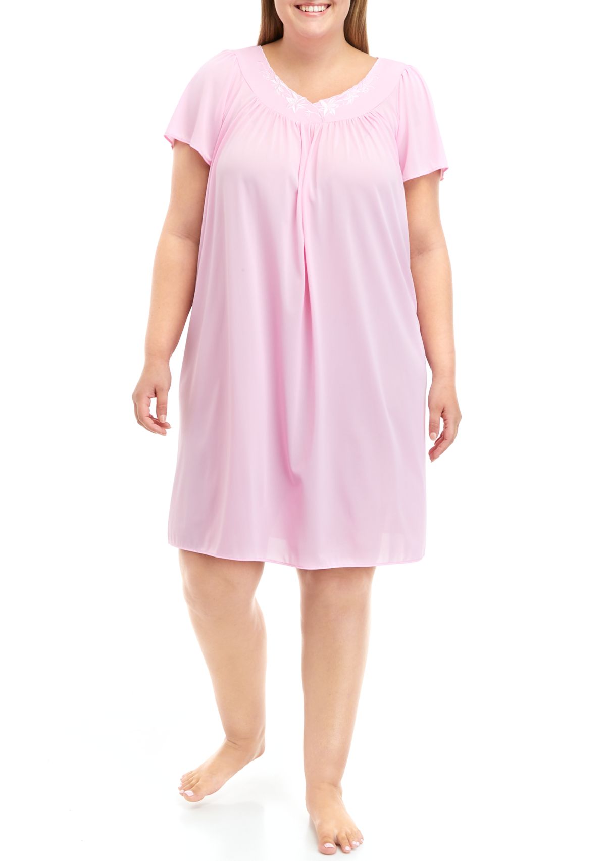 Plus Size Tricot Short Gown