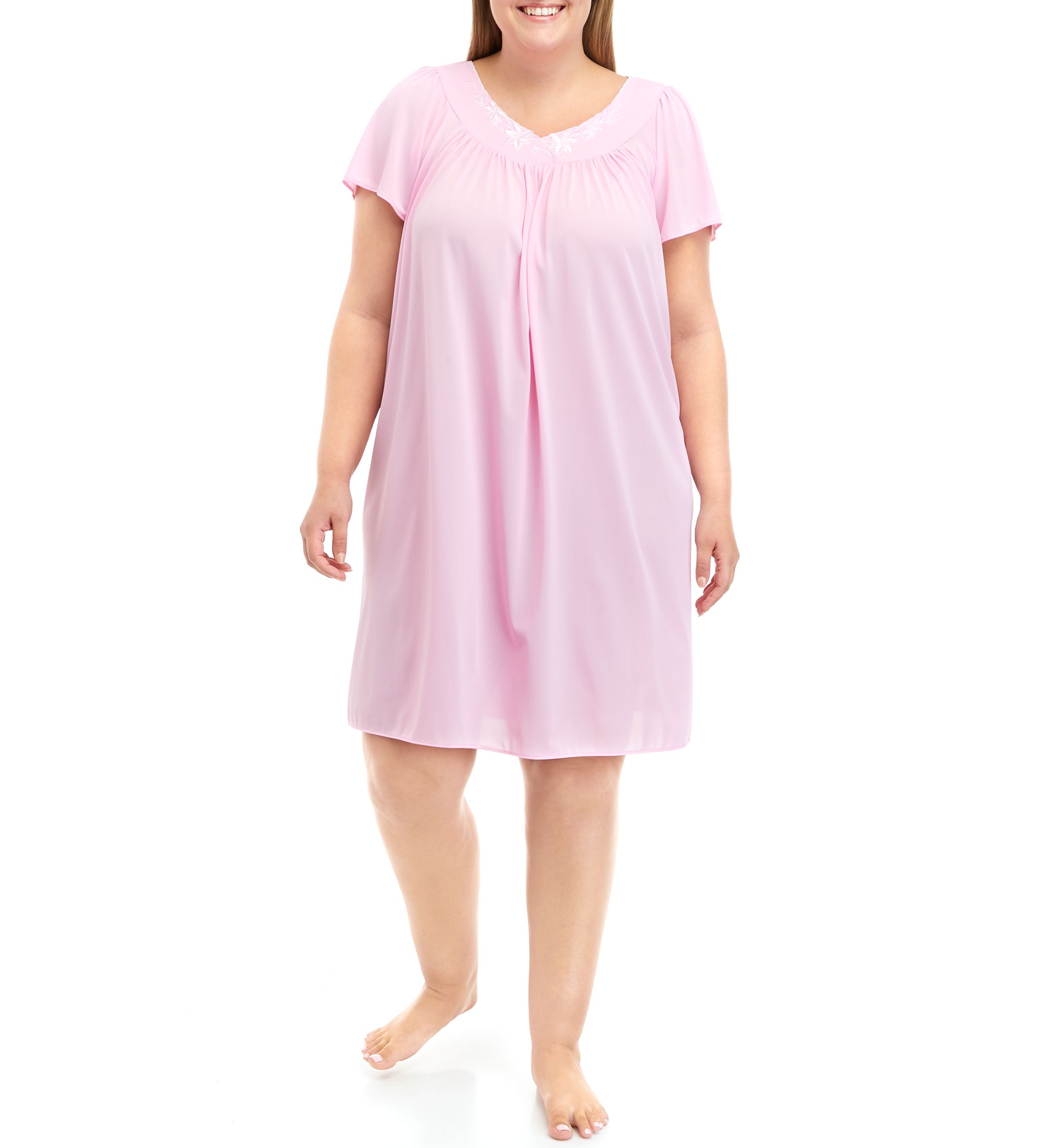 Plus Size Tricot Short Gown