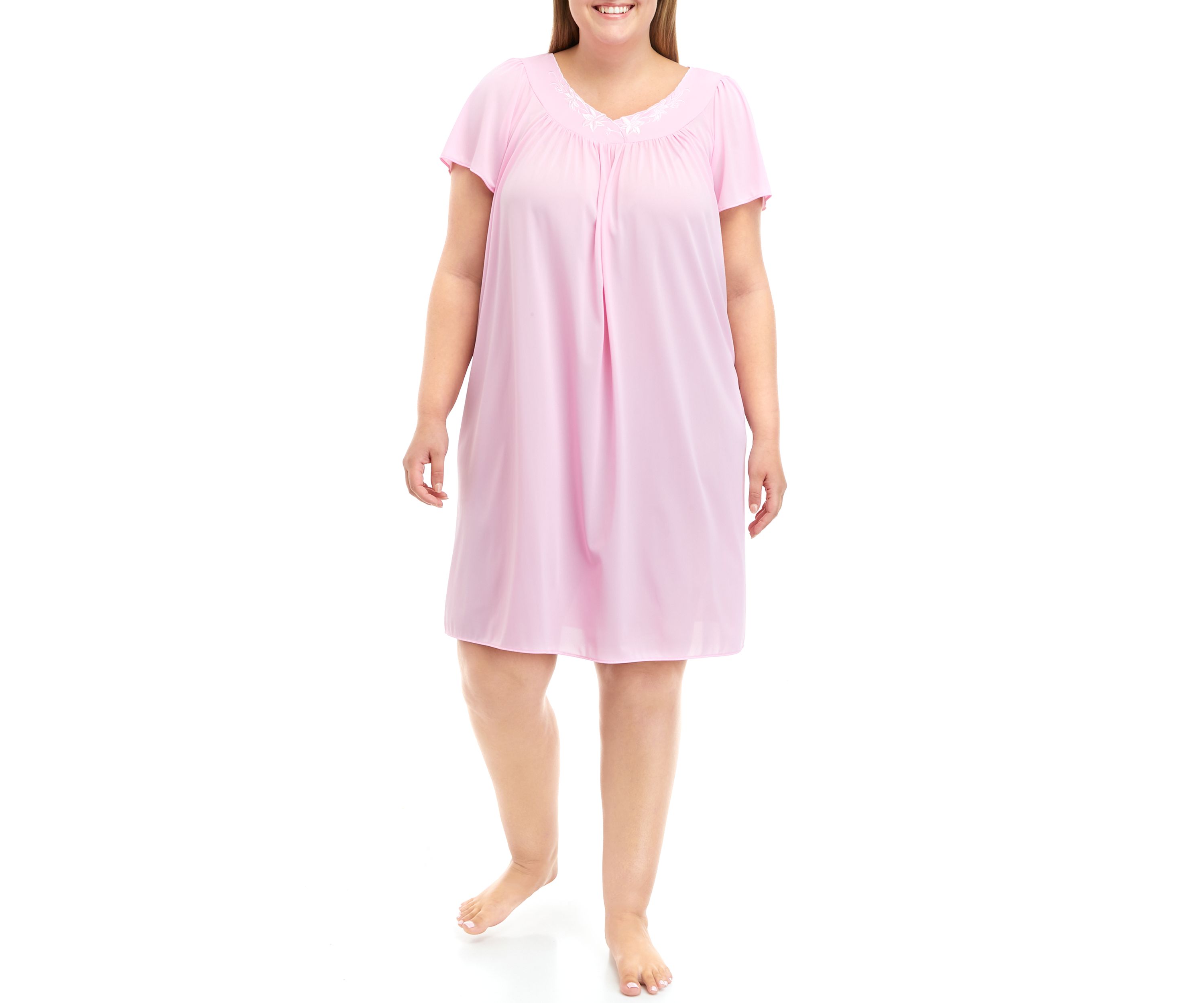 Plus Size Tricot Short Gown
