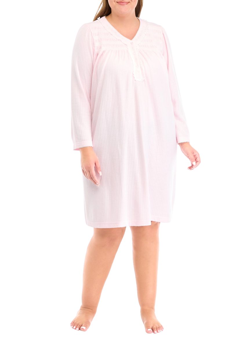 Plus Size Honeycomb Short Gown