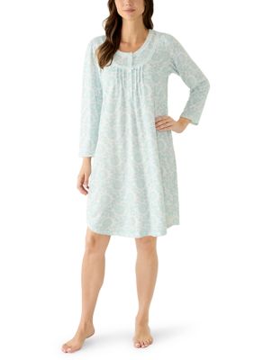 Miss Elaine Women's Honeycomb Long Sleeve Short Nightgown